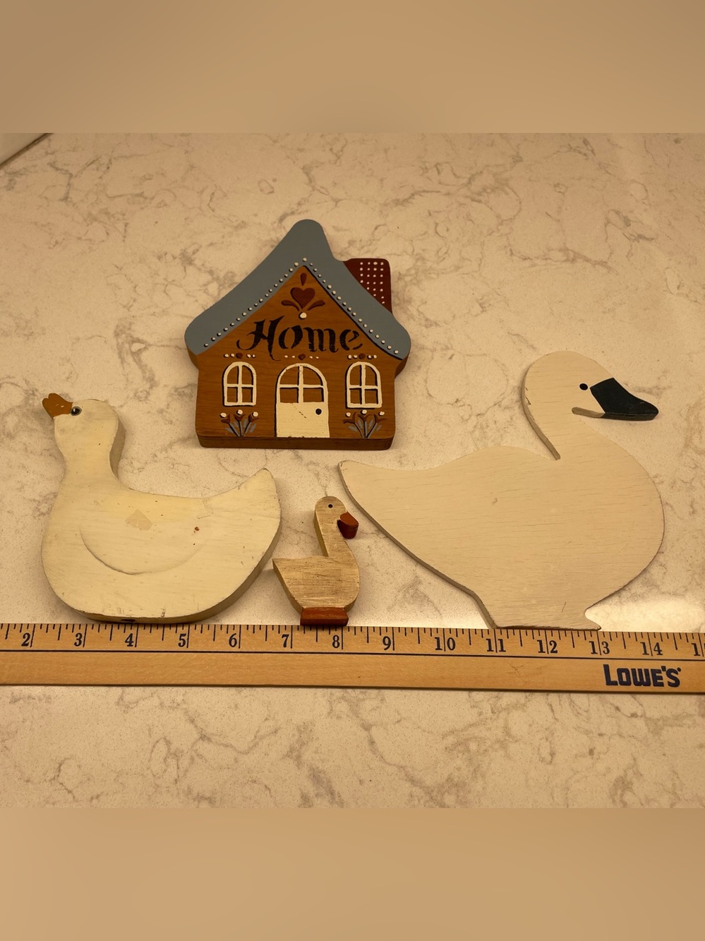 Country Goose Home Farmhouse Duck and House Wall Decor Set - Cream, Blue, Brown
